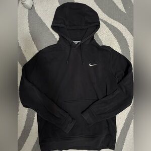 Nike Men's Black Hoodie with White Logo Size L